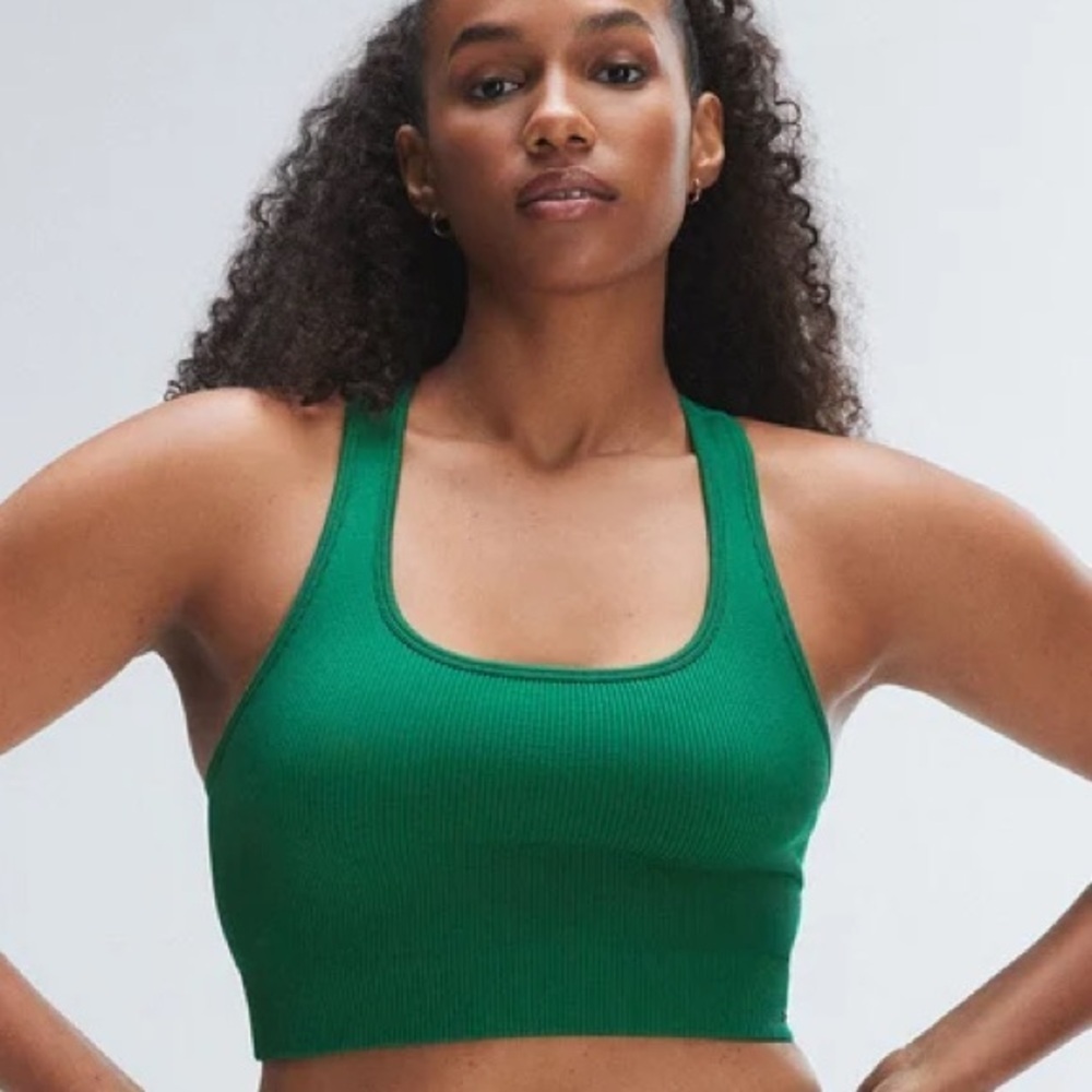 NWT Savage X Fenty SEAMLESS RIB SPORT RACERBACK TANK Green Fling 2X